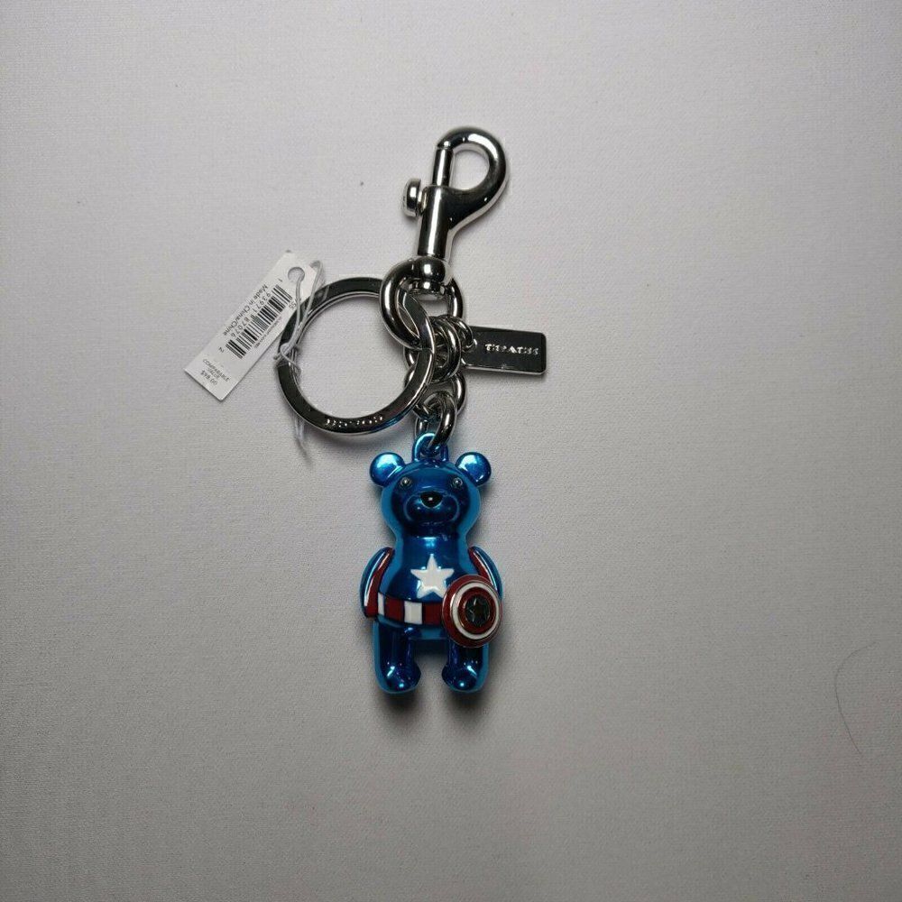 NWT Coach X Marvel Captain America Bear Bag Charm 2755